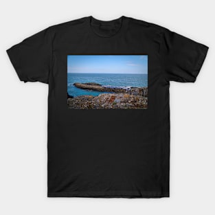 Rocks & Blue Ocean - Coastal Scenery - Ceibwr Bay T-Shirt